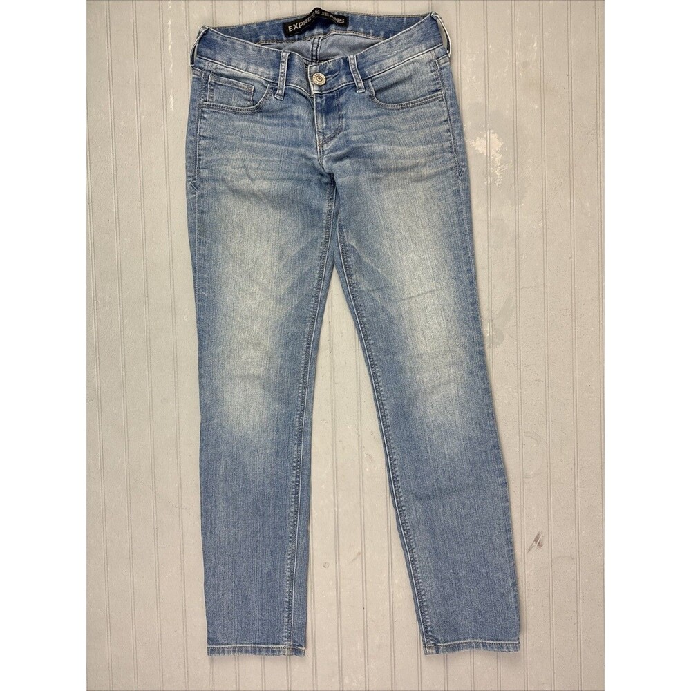 Express Size 00 Short Womens Jeans Stella Low Rise Skinny Stretch Med Wash
